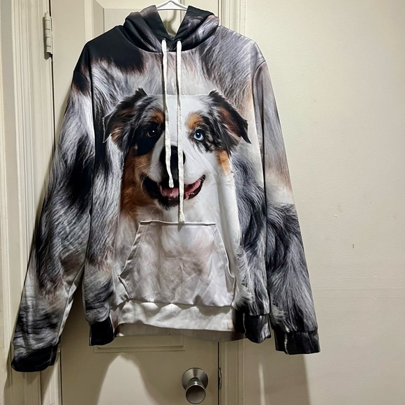 Dog themed sweatshirt with hoodie and Sherpa inside - Picture 15 of 16